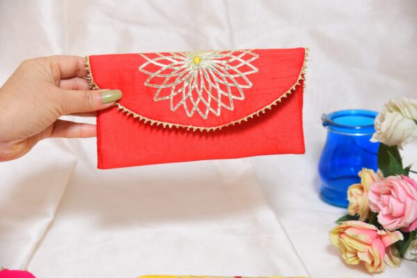 Image of Gotta Embroidery Shagun Envelopes, showcasing intricate traditional Indian patterns and elegant craftsmanship