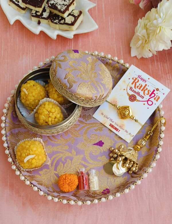 Banarasi Rakhi Hamper (purple)