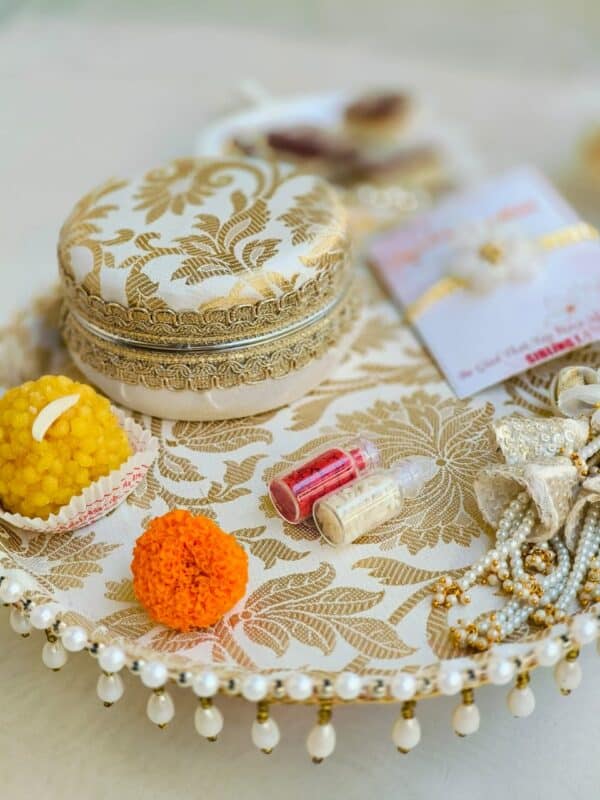 Banarasi Rakhi Hamper (Ivory) - Image 2