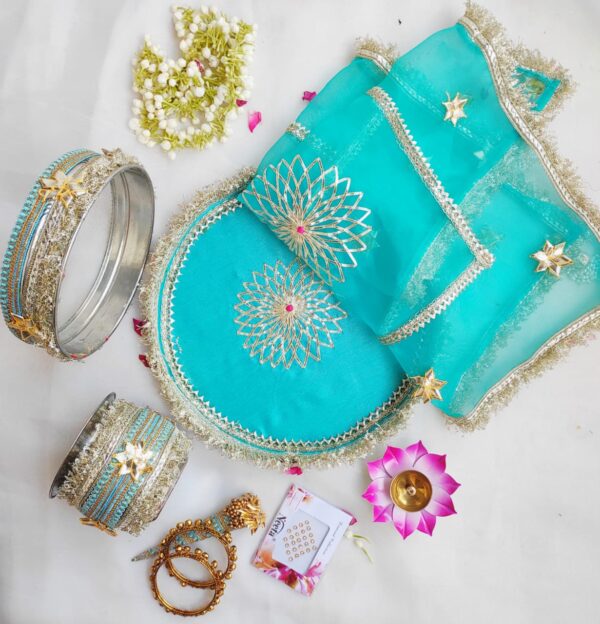 Karwa Chauth Thali Set (sky blue)