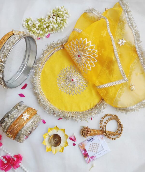 Karwa Chauth Thali Set (Yellow)