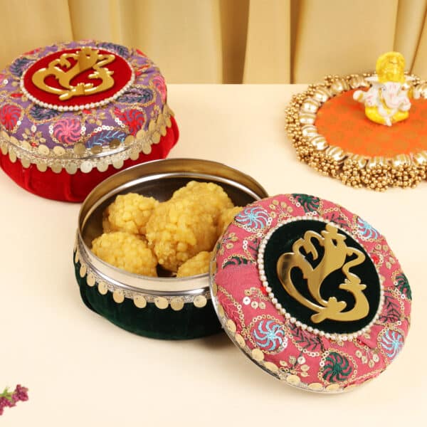 Luxury Velvet Ganesha Ladoo Boxes - Image 4