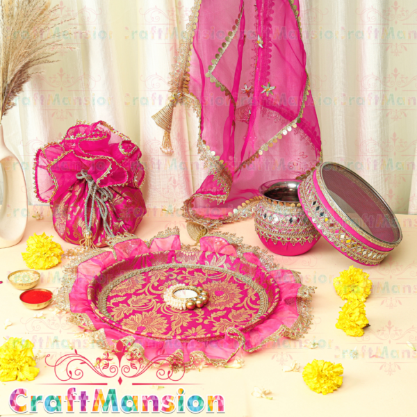 Karwa Chauth Thali Set - KS008(Rani) - Image 2