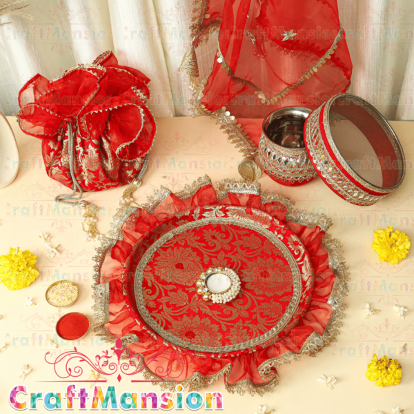 Karwa Chauth Thali Set - KS008(Red)