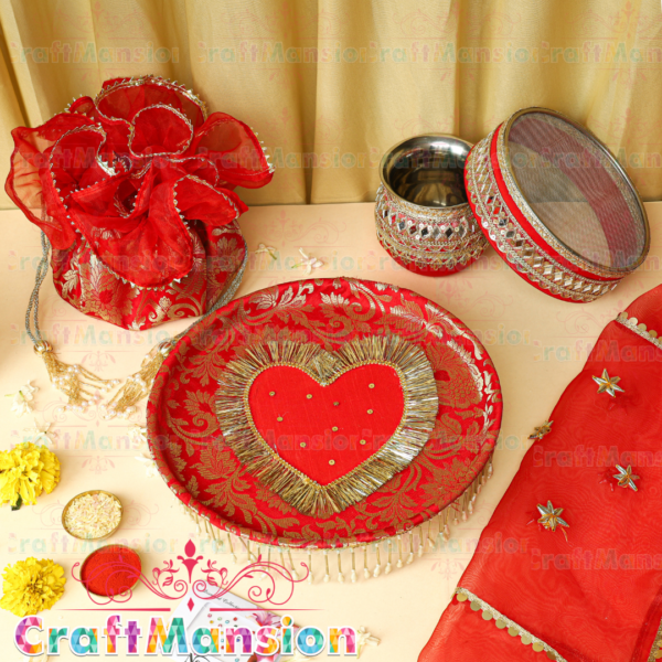 Karwa Chauth Thali Set - KS007(Red)