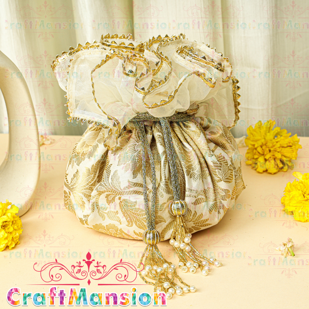 CraftMansion Potli Brocade & Organza