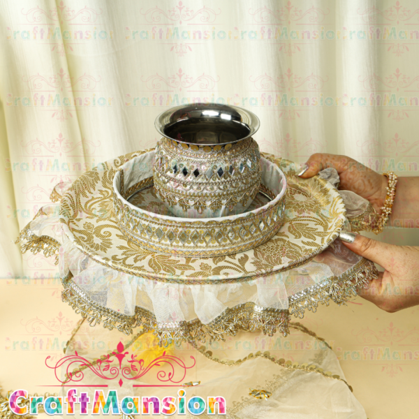 Karwa Chauth Thali Set - KS008(Ivory) - Image 4