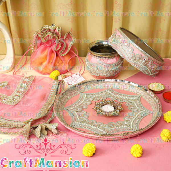 Karwa Chauth Thali Set - KS006(Pink)