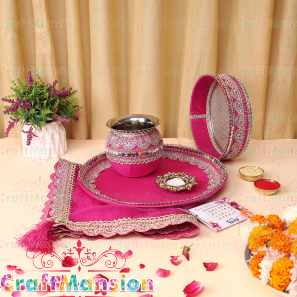 Karwa Chauth Thali Set - KS005(Rani) - Image 2