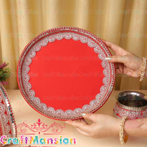 Karwa Chauth Thali Set - KS005(Red) - Image 4