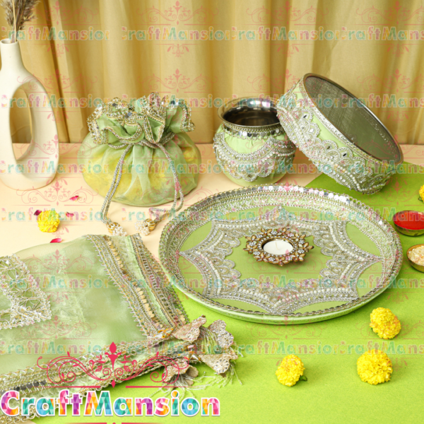 Karwa Chauth Thali Set - KS006(Green)