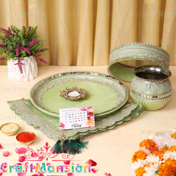 Karwa Chauth Thali Set - KS005(Green)