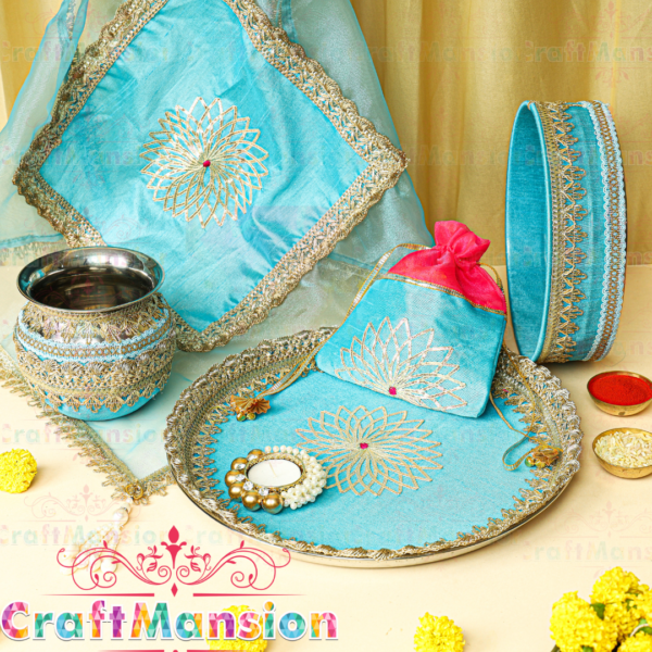 Karwa Chauth Thali Set - KS001(Blue)