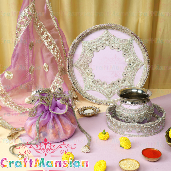 Karwa Chauth Thali Set - KS006(Purple)