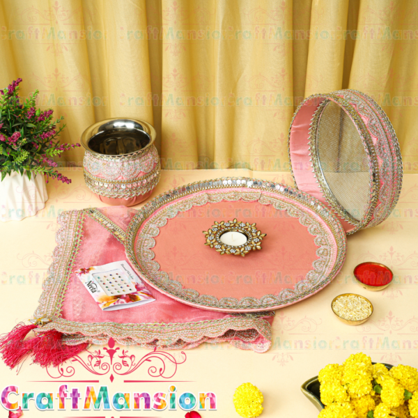 Karwa Chauth Thali Set - KS005(Pink)