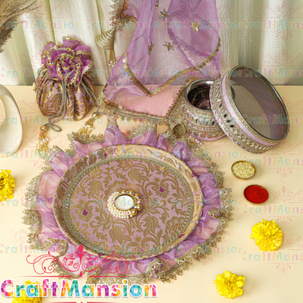 Karwa Chauth Thali Set - KS008(Purple)