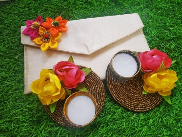 Floral Pearl Embellished Shagun Envelopes – Ivory (single pc) - Image 5